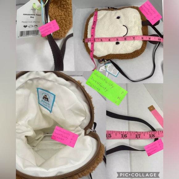 SALE! JELLYCAT AMUSEABLES TOAST CROSSBODY BAG BNWT PRICE FIRM - Picture 7 of 10